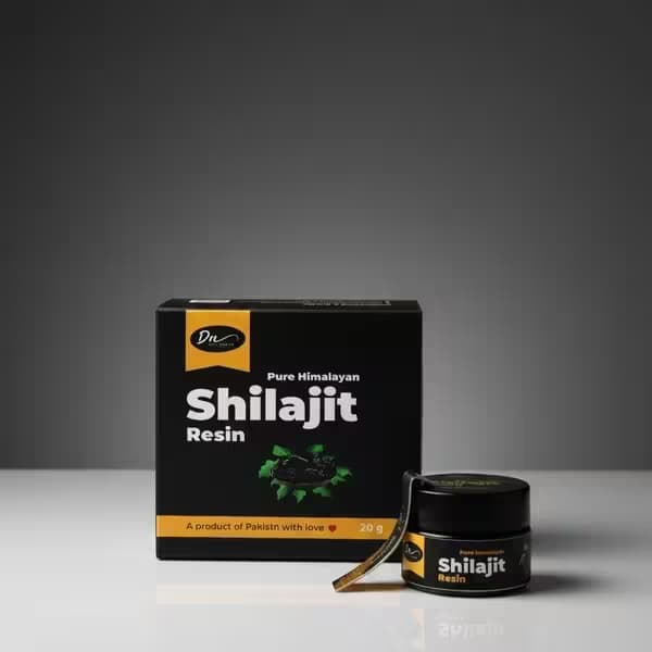 Desi Nectar Himalayan shilajit resin 20g box with jar and spoon