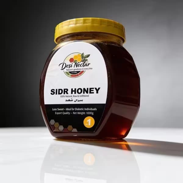 Desi Nectar raw Sidr honey (beri ka shahad) 1 kg glass jar